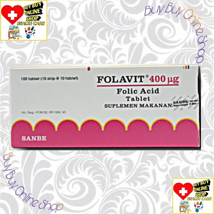 Folavit Asam Folat 400mg 100 Tablet Folic Acid
