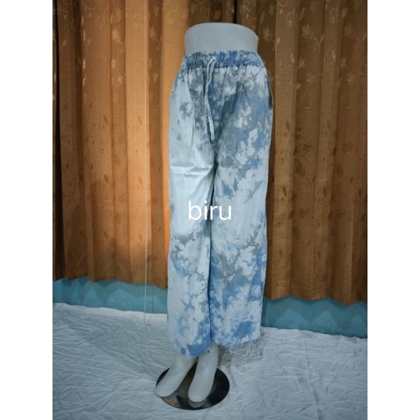 (BISA COD) KULOT JEANS TIE DYE//KULOT TIE DIE BALI//,KULOT JINS MURAH//KULOT SEMI JEANS TIE DIE