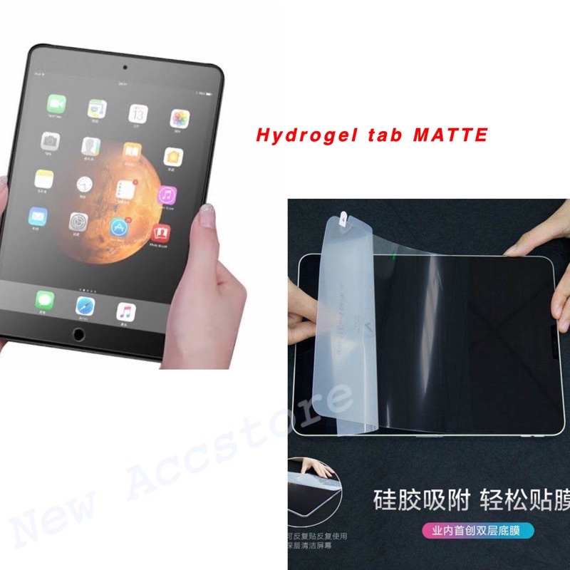 antigores hydrogel matte samsung tab A7 Lite/t225, Tab A8 10.5/X205. tab S6 lite. tab A7 2016/T285. tab A8 P335.t350. tab A8 2019/T295. Tab A8 2019/p205. tab A8 10.5 2022. tab A7 10.4 T505. tambahan bubble. tambahan packing