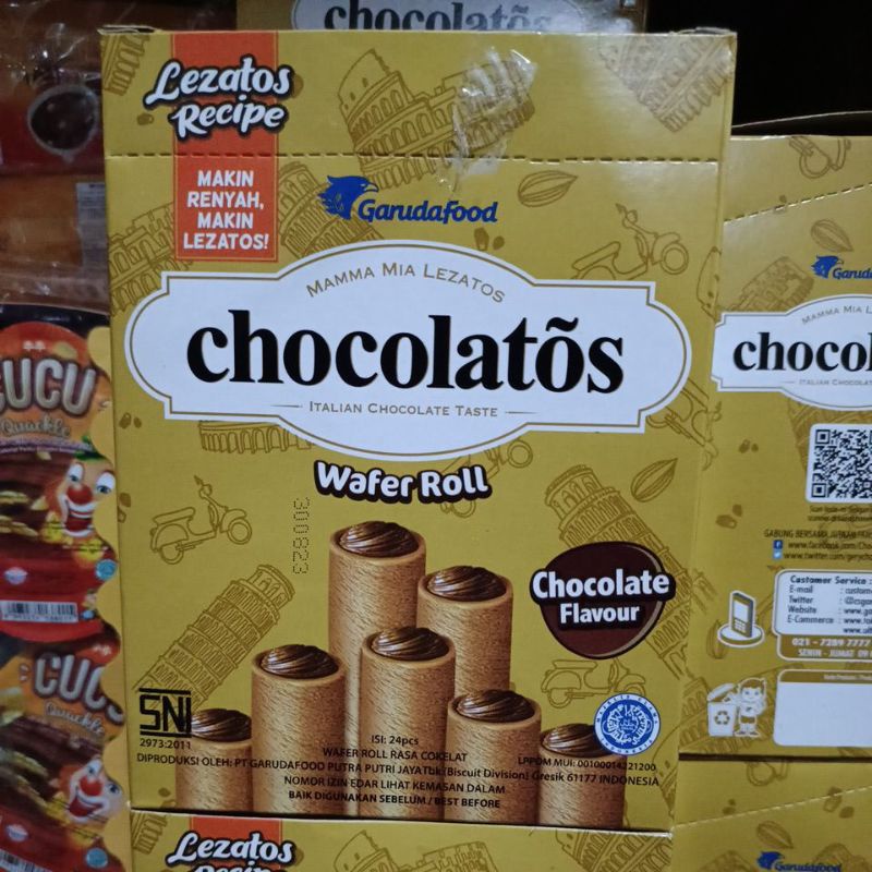 

Chocolatos Wafer roll 1box isi 24pcs