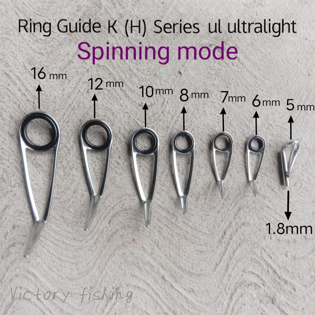 Cincin Joran Pancing 1 Set / Ring Guide Spinning UL Ultra Light K Series / Oseg Kaki Satu / Mamarit 