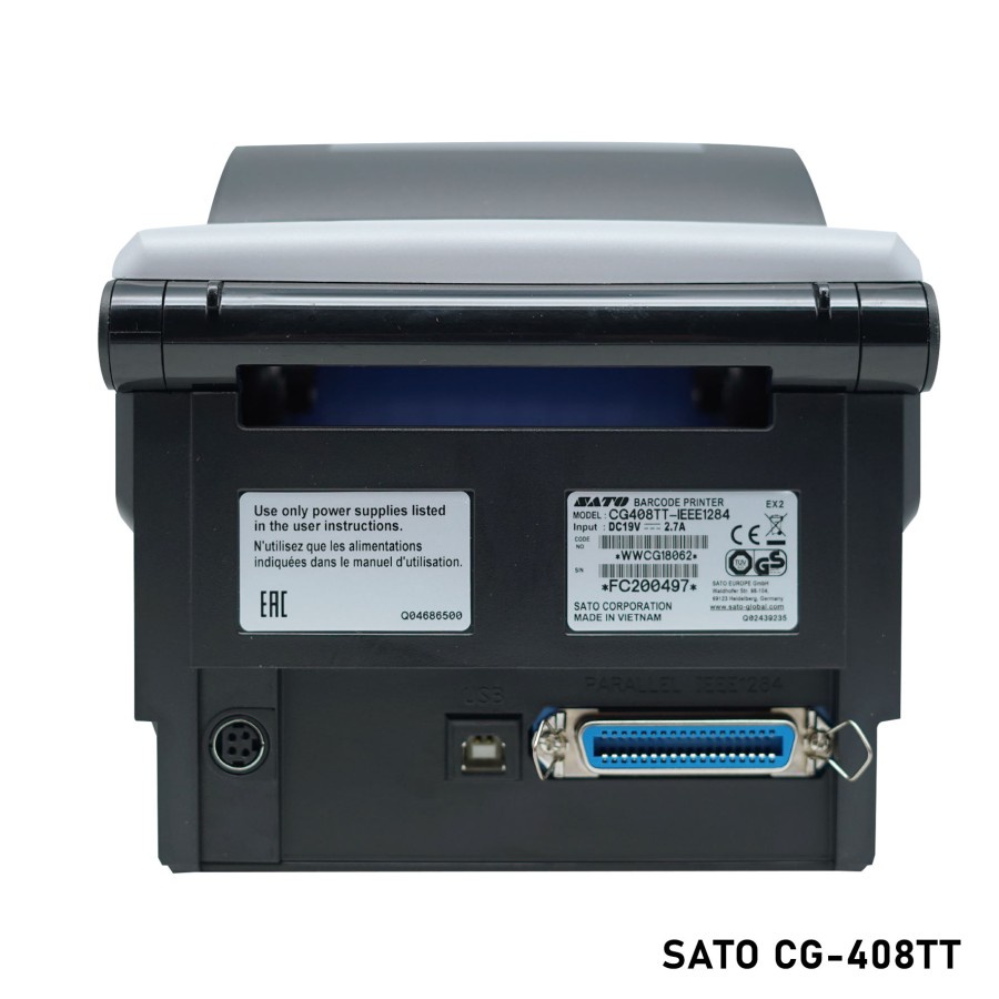 SATP CG 408TT PRINTER BARCODE TRANSFER THERMAL 100 MM CG408TT USB PARALEL PRINT LABEL NAMA HARGA BARANG RESI PENGIRIMAN MARKETPLACE EXPEDISI JNE JNT GELANG PASIEN