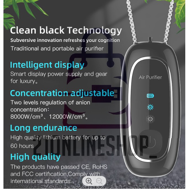 Portable Air Purifier Necklace Kalung Air Purifier Ionizer READY STOCK