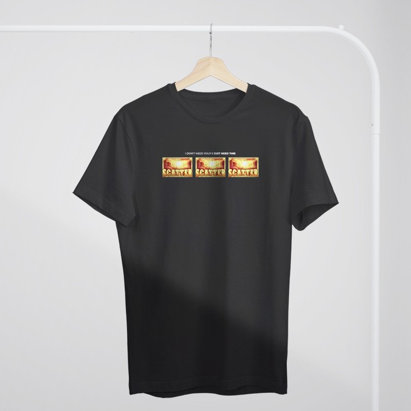 Kaos Slot Scatter WWG Warna Hitam Lengan Pendek