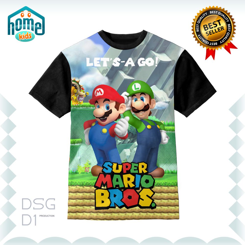 Kaos Baju Anak Super Mario Bros