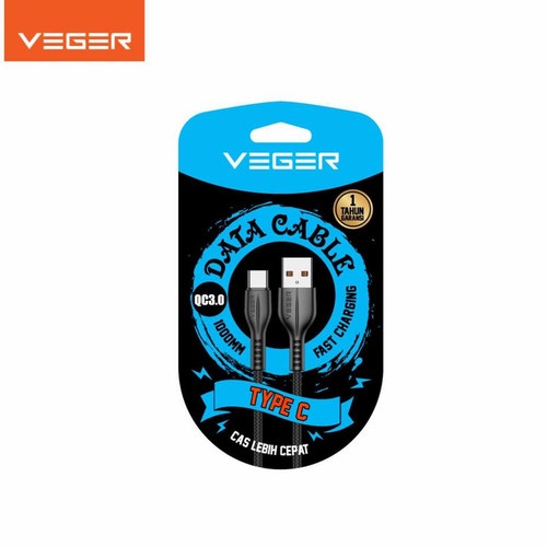 Kabel Data VEGER VG18 USB Type - C 100cm QC.3.0 Fast Charging