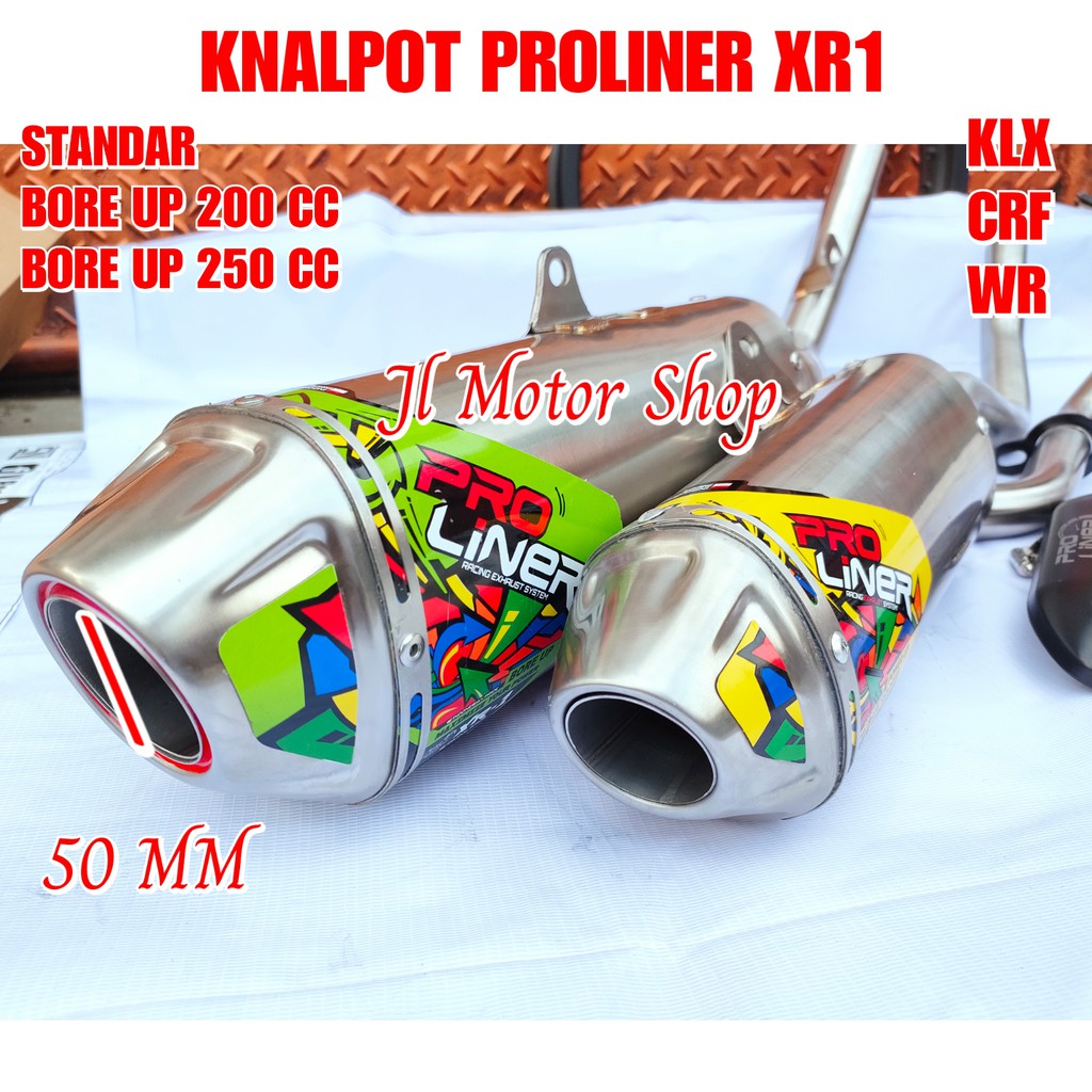 Knalpot Pro Liner Proliner XR1 XR-1 KLX 150 D-Tracker CRF 150 WR155 CRF150 BORE UP 200 250 CC