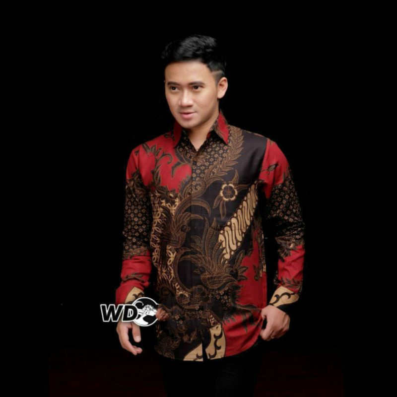 kemeja batik lengan panjang BATIK BERKAH HRB08867 size  M L XL XXL