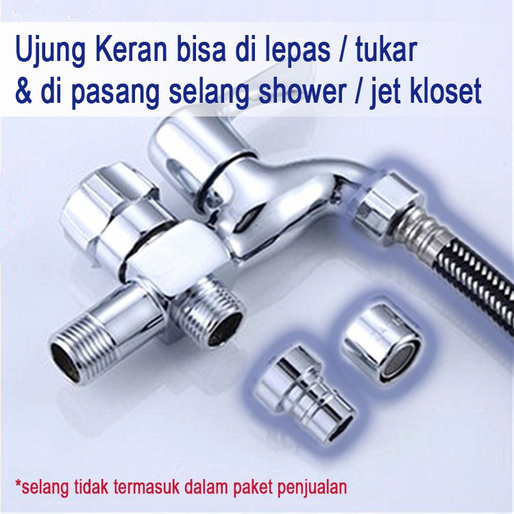 Kran Cabang Engkol Keran Shower Cabang 2 Kran Double Kamar Mandi 2 Way 2 Keran Tembok Wall Tap Mesin