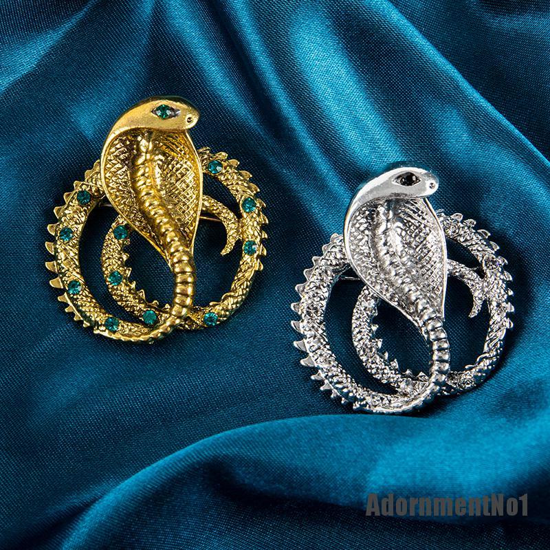 (Adornmentno1) Bros Pin Bentuk Ular Bahan Metal Gaya Retro Untuk Pria