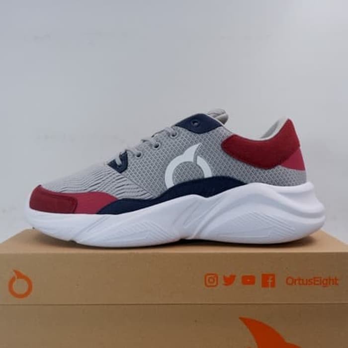 Sepatu Lari/Running OrtusEight Granada Ash Navy Maroon 11030037 Original BNIB