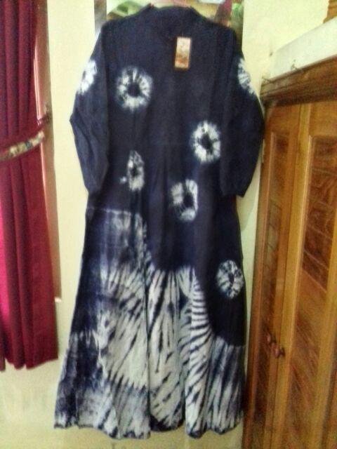 Gamis Umbrella Tiedie Batik Shibori Jumputan Cantik Syari Modis Modern Busui Seragaman Terbaru