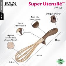 Super UTENSILE Granite Series WHISK Pengocok Adonan Beige Original BOLDe