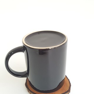 Gelas Mug  Keramik 300ml Hitam  Polos  Dalam Putih Shopee 