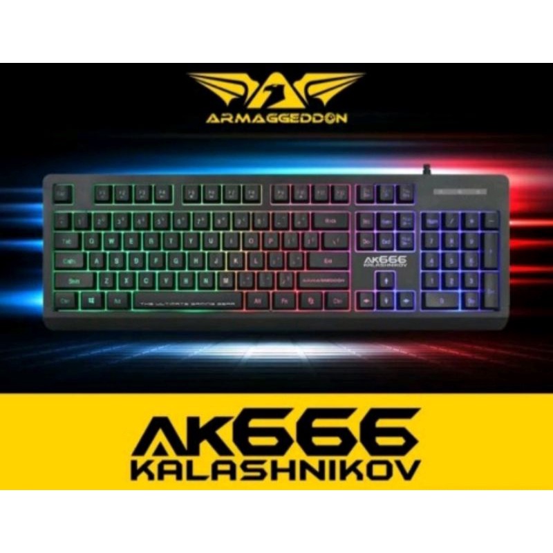 Keyboard Gaming Armaggeddon  AK666 KALASHNIKOF SPILL PROOF 8Mode keyboard usb