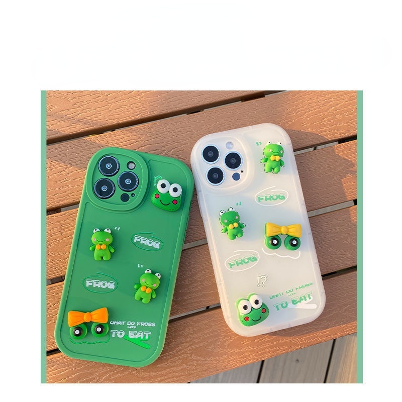 Soft Case Silikon Desain Boneka Katak Kecil Untuk IPhone 12 13 11 Pro Max X Xs Max Xr 7 8 Plus Bbtr