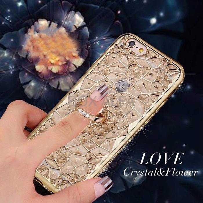 Case Samsung J7 2016 J710 Love Crystal Flower List Diamond Bunga 3D