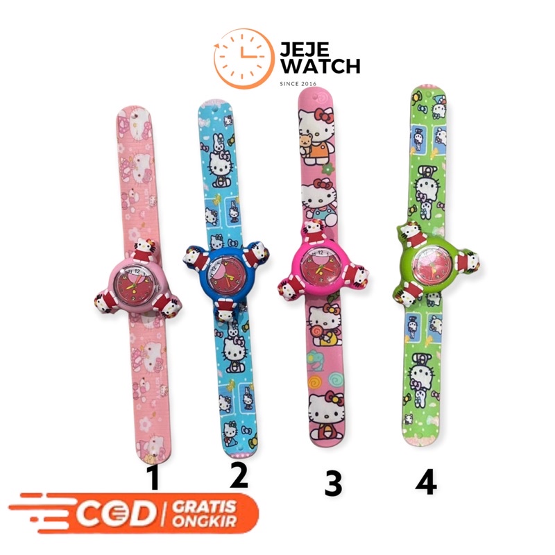 Jam tangan anak ceplok spinner karakter cewek
