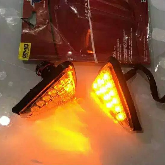 sepasang LAMPU SEN VERING NINJA R15 GSX CBR LAMPU SEN TEMPEL SEGITIGA universal