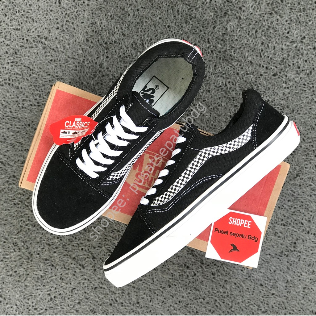SEPATU VANS OLD SKOOL SURFLUS MIX CHECKERBOARD BLACK