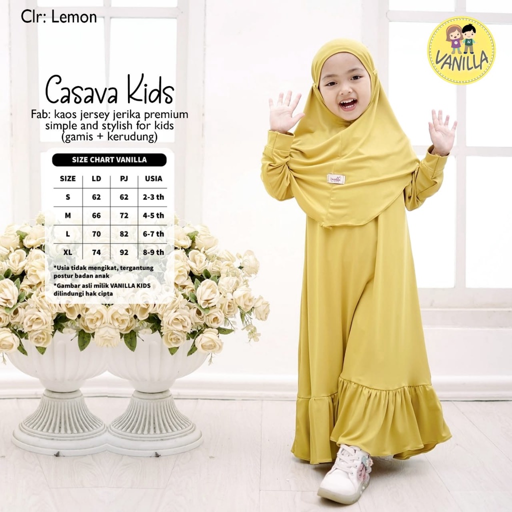 Casava Kids By Vanilla | 020320 | Gamis + Jilbab Anak