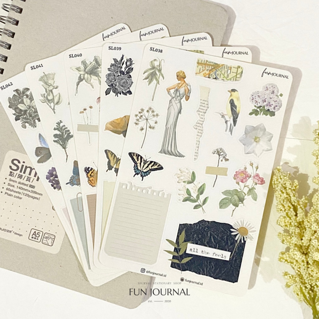 

VINTAGE EPHEMERA MINI JOURNAL STICKER SHEET UNTUK JOURNAL JURNAL PLANNING PLANNER SCRAPBOOK DIY BUJO