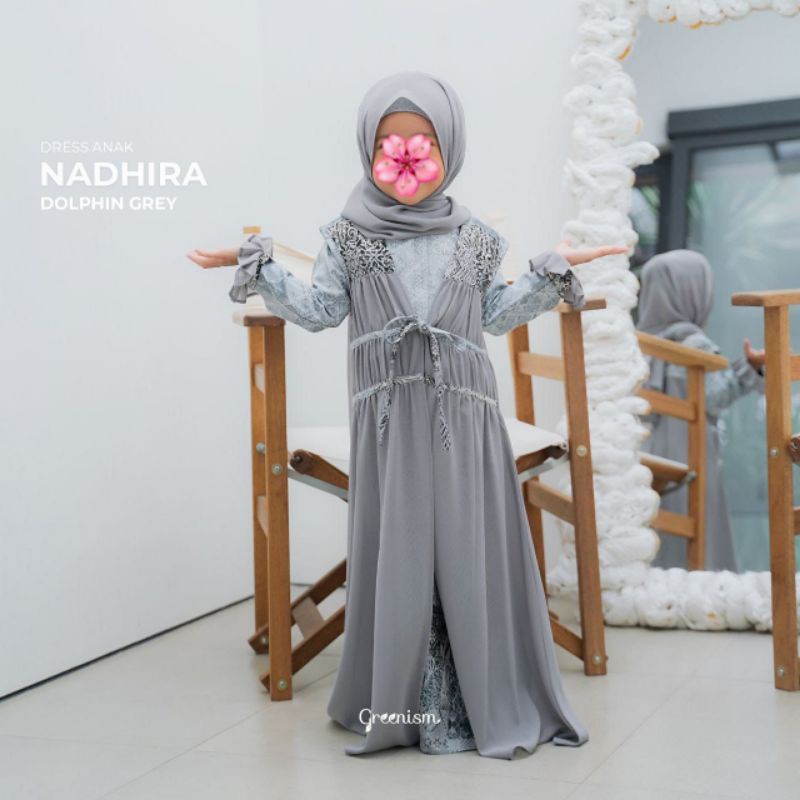 SARIMBIT MOTIF GREENISM NADHIRA PASHMINA ANAK BY GREENISM