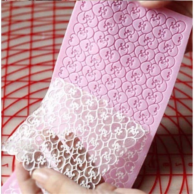 3D Silicon Mold Fondant Cake Decoration - Flower Chain Lace 16.5x7cm