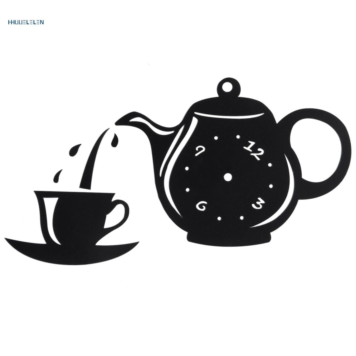 Wall Clock Mirror Effect Coffee Cup Shape Decorative Kitchen Wall Clocks Living Room Home Decor Shopee Indonesia