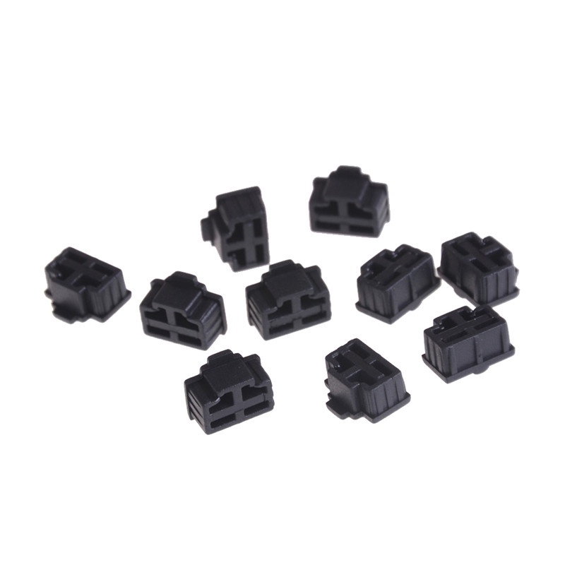 {LUCKID}10Pcs Black Ethernet Hub Port RJ45 Anti Dust Cover Cap Protector Plug