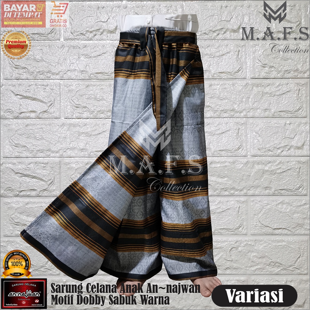 SARUNG CELANA ANAK ANNAJWAN MOTIF GARIS SABUK CLASSIC 5 - 14 Th