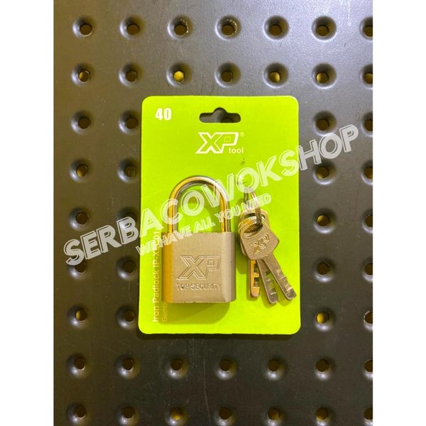 XPTOOL Gembok Putih 40 mm Leher Pendek Chrome Gembok Pelor XP TOOL Termurah Berkualitas