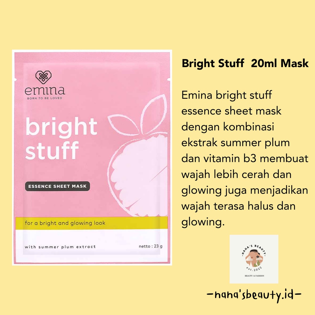 Emina Bright STuff ESSENCE SHEET MASK / MASKER EMINA