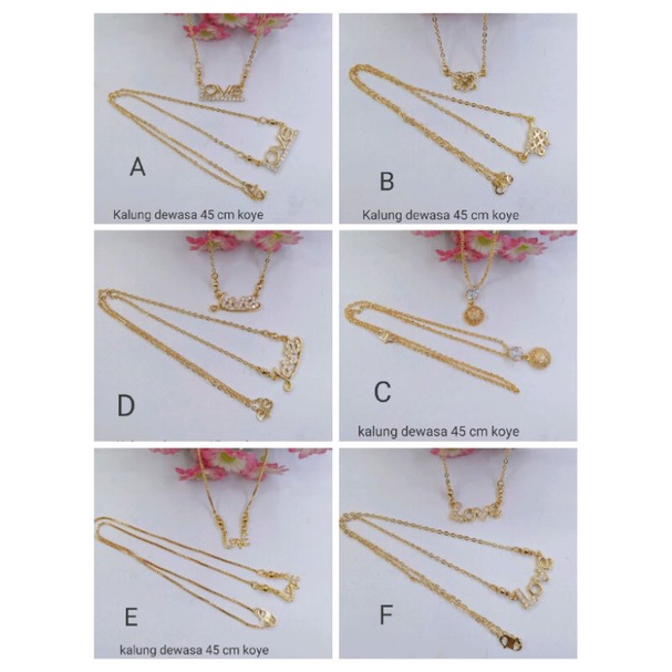 R2,182. Grosir 10 pc kalung wanita xuping lapis emas dgn mata zircon ukuran 45 cm koye