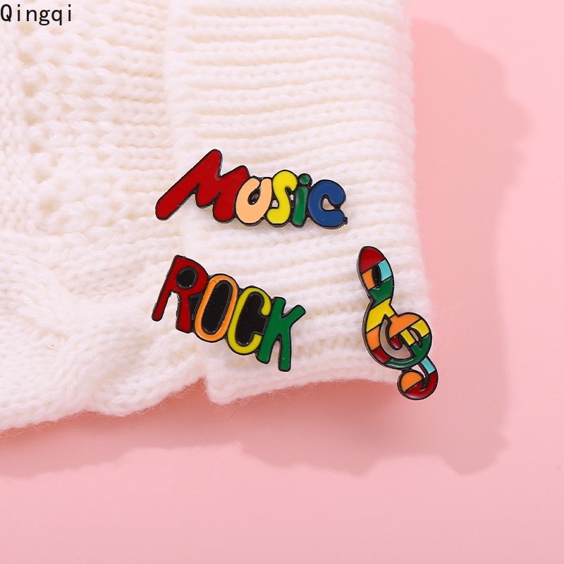 Bros Pin Enamel Bentuk Not Musik Rock Warna Pelangi Untuk Anak