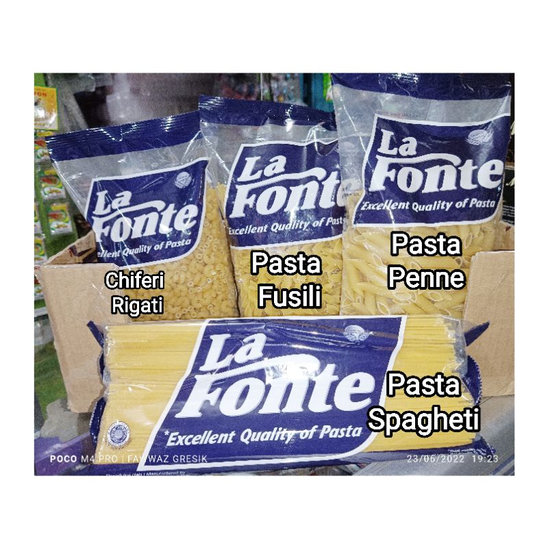 La Fonte Pasta Makaroni Chiferi Rigati 206 Penne Rigatti 91 Pipa Fusili spiral 202 500gr 500 gram