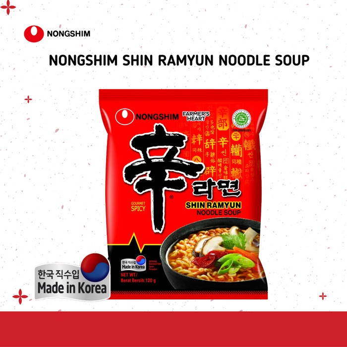 

impor-mie- nongshim shin ramyun 120g made in korea -mie-impor.