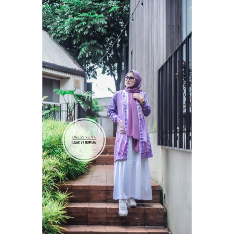 Dress Yuna Lilac by Numia original,dress outer numia original termurah