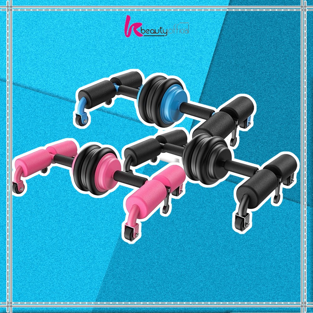 KB-O16 Set Alat Fitness Push Up Alat Latihan Olahraga Gym Fitness Sit Up Double Wheel Pembakar Lemak Peralatan Multifungsi