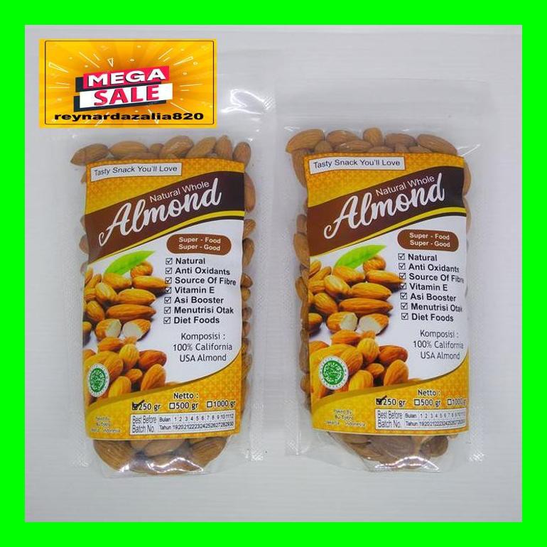 

Chrnar 250Gr Kacang Almond Almon Panggang Kupas Natural Premium Blue Diamond Chch50D