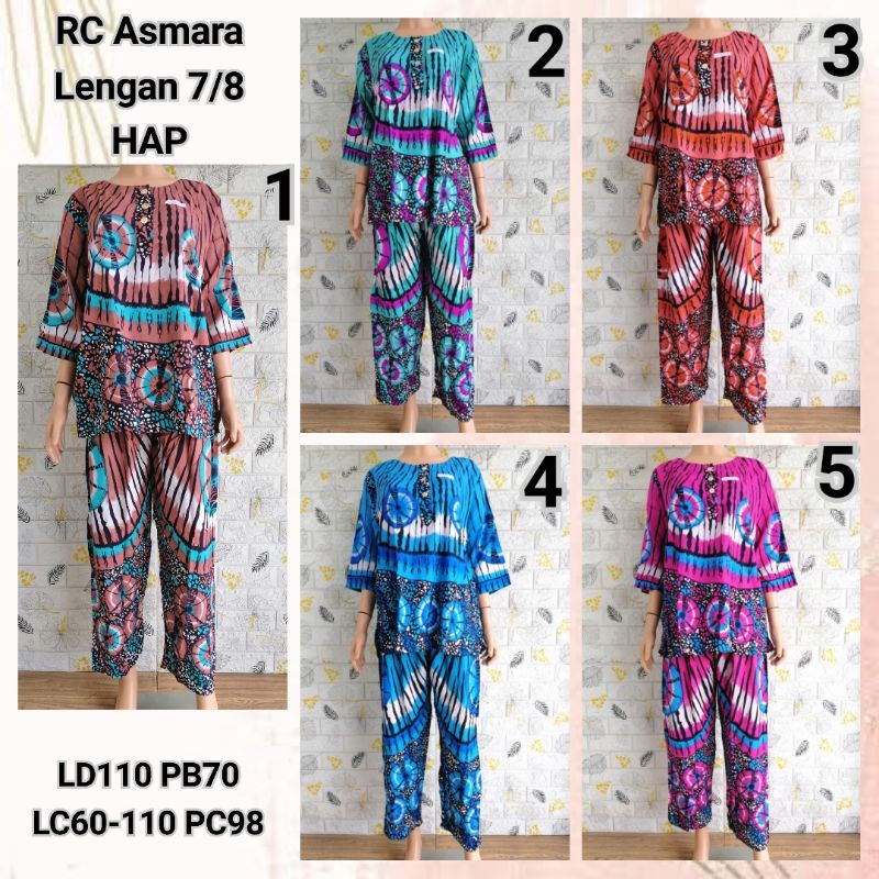 Setelan Piyama RC Asmara Lengan 7/8 HAP Adem Busui Friendly BTPH + PZZL