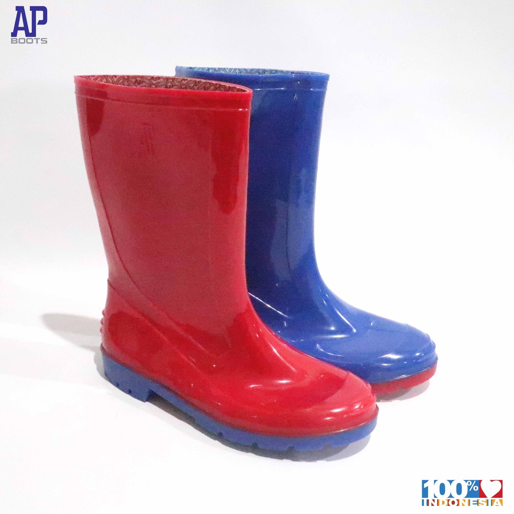 AP 2001 MERAH-BIRU 22.0 - 24.0 - SEPATU BOOT SEPATU KARET ANAK - AP BOOTS