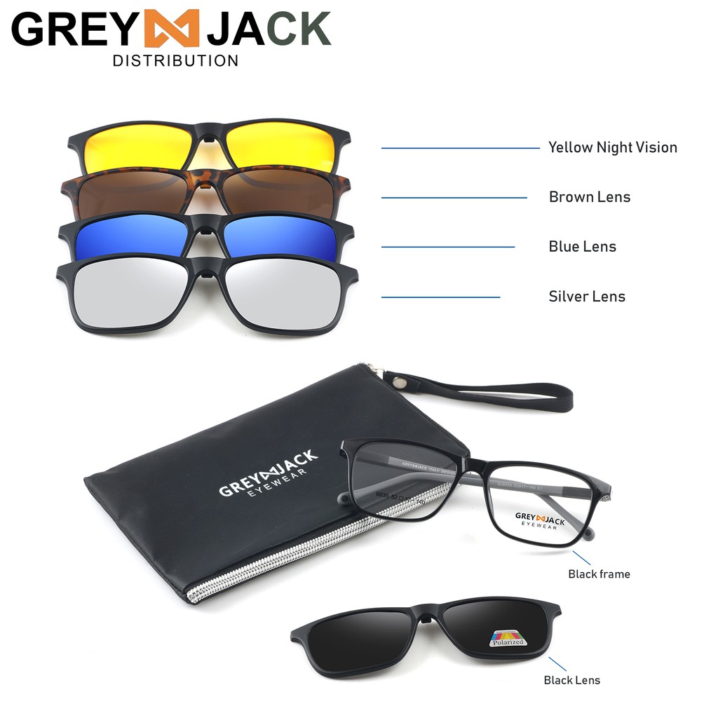 

Grey Jack Kacamata Clip on Pria dan Wanita 6035