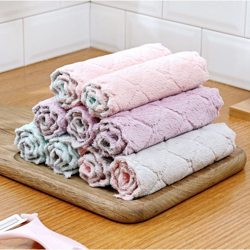 Kain Lap Piring Kotor Kain Lap Dapur Minyak Bahan Halus Lembut