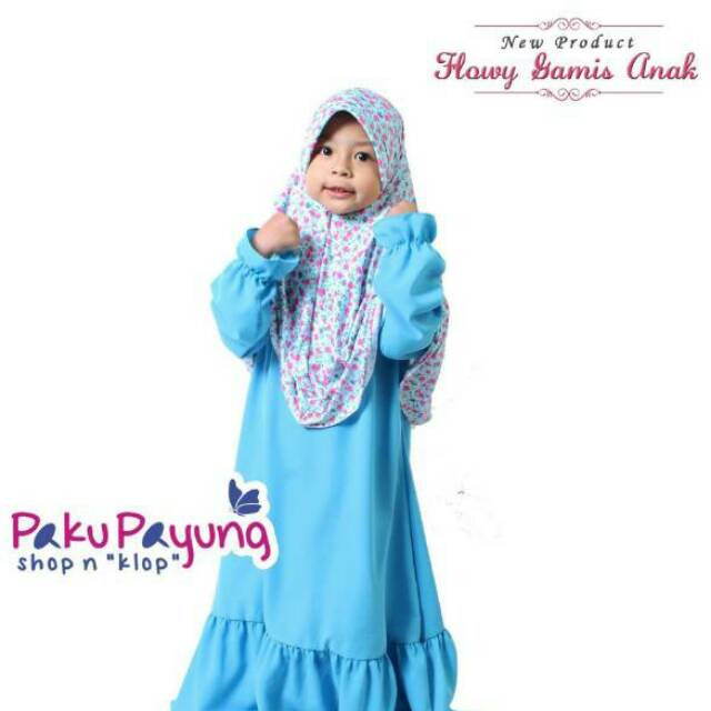 Flowy Gamis Anak + Kerudung Flower