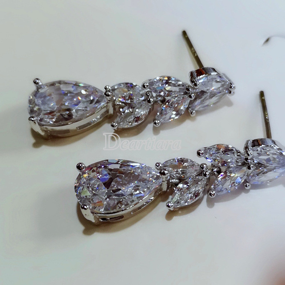 Anting Bentuk Water Drop Bahan Zircon Untuk Wanita