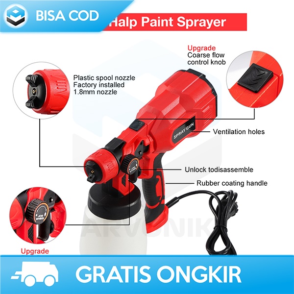 ALAT SEMPROT PESTISIDA POWER SPRAY GUN 800ML 550W 1.8MM AFABEITA CX31