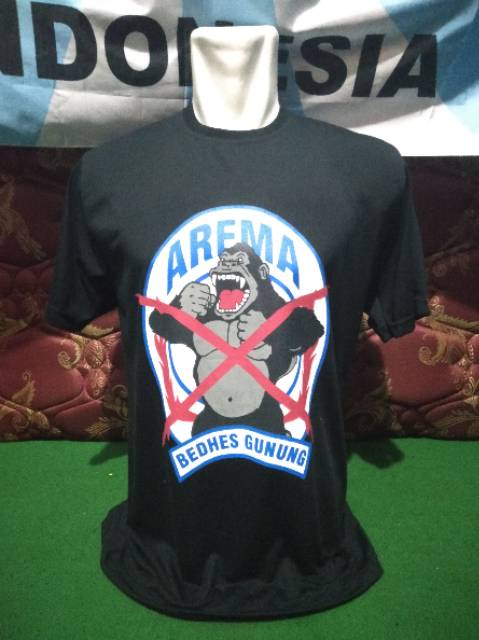 Kaos Rasis Anti AREMA KINGKONG JANCOK Hitam Versi Bonek Bedhes Gunung Terbaru 2019