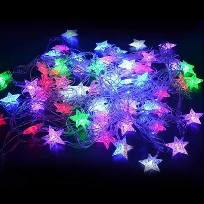 LAMPU TUMBLER STAR TWINKLE TUMBLR LIGHT BENTUK BINTANG HIASAN NATAL DINDING DAN RUANGAN WARNA WARNI VA211