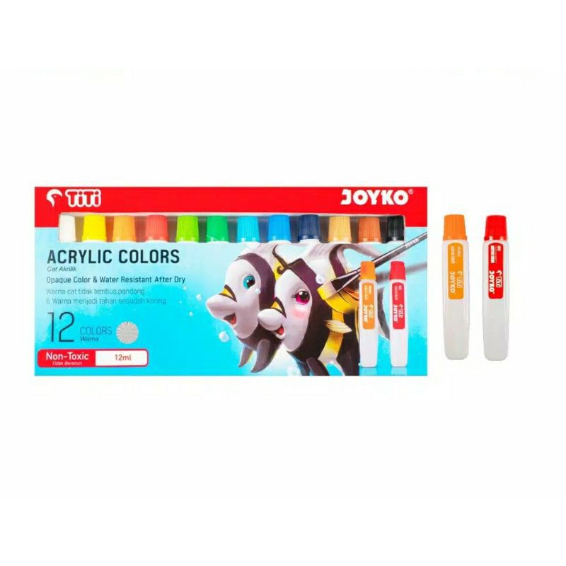 Cat Acrylic Joyko 12 Warna 12ml Non Toxic